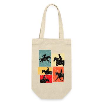 Equestrian Pop Silhouetten Kollektion - Geschenkbeutel für Flaschen - Natur - Vorne