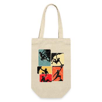 Kletterfreude Quadratpanel - Geschenkbeutel für Flaschen - Natur - Vorne