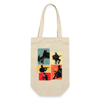Music Silhouettes Collage - Gift Bag for Bottles - nature - Front