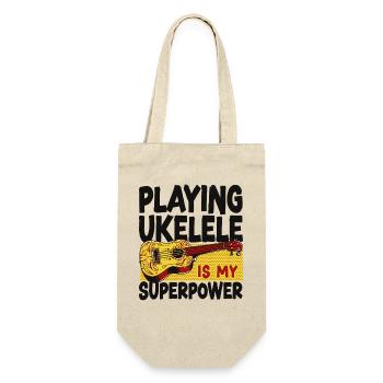 Hawaiian Ukulele Uke Playing - Geschenkbeutel für Flaschen - Natur - Vorne