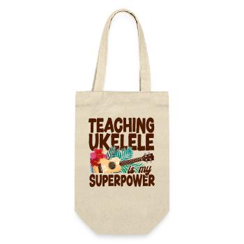 Hawaiian Ukulele Uke Teaching - Geschenkbeutel für Flaschen - Natur - Vorne