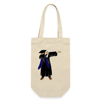 Dabbing Graduation Class 2026 Marineblaue Uniform - Geschenkbeutel für Flaschen - Natur - Vorne