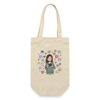 Heart photographer with pictures - Gift Bag for Bottles - nature - Front