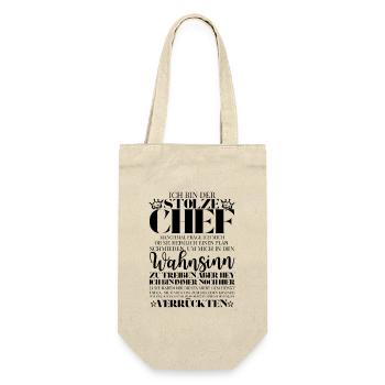 Stolze Chef dieses Teams - Lustiger Büro Spruch - Geschenkbeutel für Flaschen - Natur - Vorne
