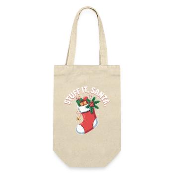 Va te faire voir, humour des chaussettes de Noël du Père Noël - Sac à bouteille - nature - Devant