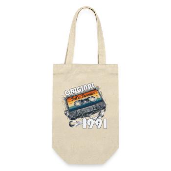 35th Birthday Cassette December Vintage 1991 - Gift Bag for Bottles - nature - Front