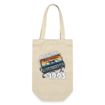 33. Geburtstag Kassette Dezember Jahrgang 1993 - Geschenkbeutel für Flaschen - Natur - Vorne