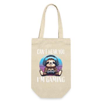 Kannst du mich hören? Gaming Faultier - Geschenkbeutel für Flaschen - Natur - Vorne