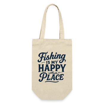 Fischen ist mein glücklicher Ort - Geschenkbeutel für Flaschen - Natur - Vorne