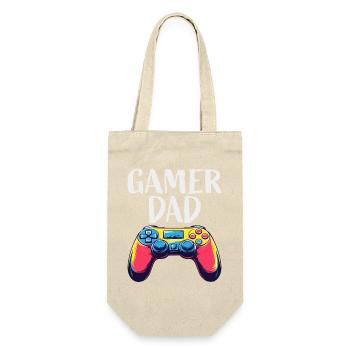 Gamer Dad Controller Grafik - Geschenkbeutel für Flaschen - Natur - Vorne