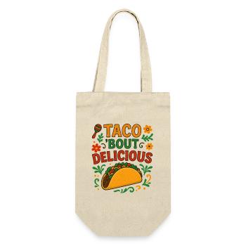 Taco Bout Delicious Fiesta Foodie Saying Fun - Gift Bag for Bottles - nature - Front