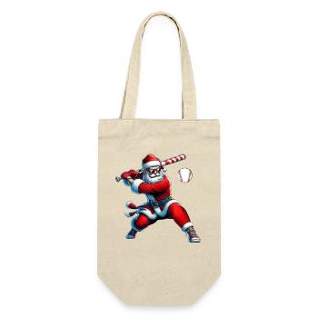 Santa Swing Baseball - Gift Bag for Bottles - nature - Front