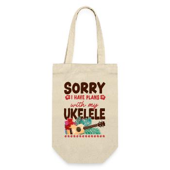 Hawaiian Ukulele Uke Sorry I Have - Geschenkbeutel für Flaschen - Natur - Vorne