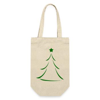 Minimal Green Christmas Tree Silhouette - Gift Bag for Bottles - nature - Front