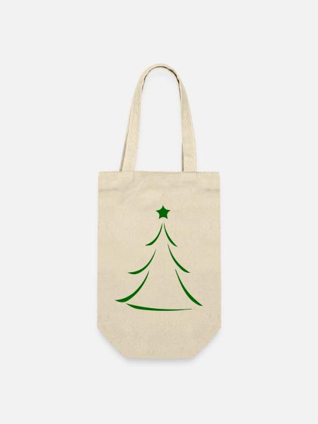 Silhouette minimale de sapin de Noël vert - Sac à bouteille - nature