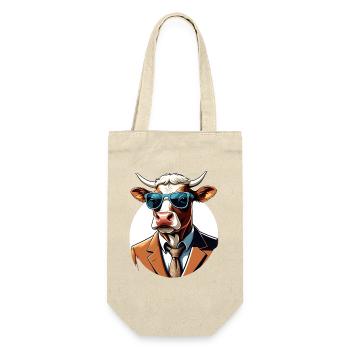 Cow in suit with sunglasses - Gift Bag for Bottles - nature - Front