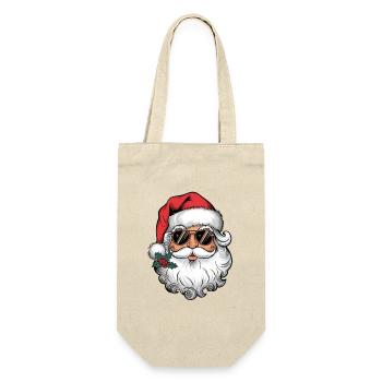 Santa with sunglasses and Christmas kiss - Gift Bag for Bottles - nature - Front