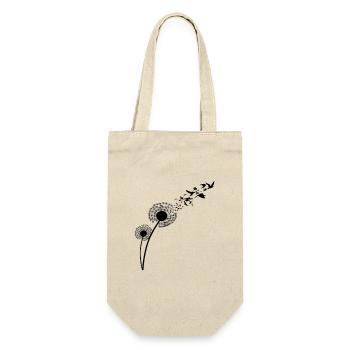 Dandelion Blowing Birds Silhouette Minimalist Free - Gift Bag for Bottles - nature - Front