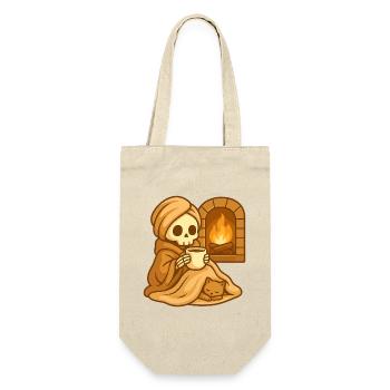 Cozy Kamin Skelett – Warm & Relaxed - Geschenkbeutel für Flaschen - Natur - Vorne