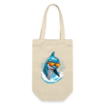 Dauphin avec des lunettes de soleil et un splash surf - Sac à bouteille - nature - Devant