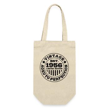 Vintage 1956 Limited Edition Geburtstag Geschenk - Geschenkbeutel für Flaschen - Natur - Vorne