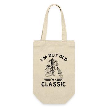 Vintage Cyclist Humor I'm a Classic Design - Gift Bag for Bottles - nature - Front