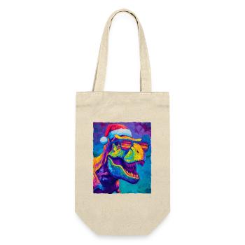 Dinosaur T-Rex Christmas Portrait - Gift Bag for Bottles - nature - Front