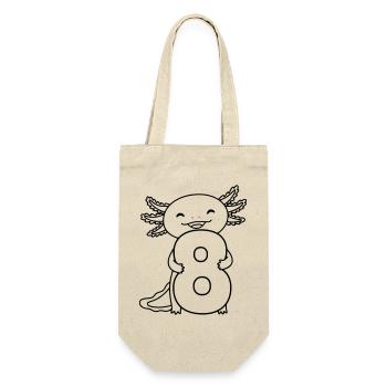 Axolotl avec illustration de dessin animé numéro 8 - Sac à bouteille - nature - Devant
