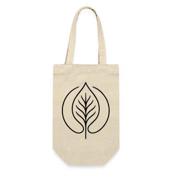 Abstract Organic Shape – Minimalistische Line Art  - Geschenkbeutel für Flaschen - Natur - Vorne