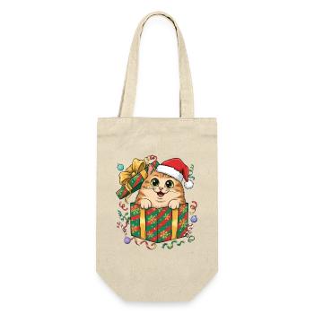 Le chaton dans le cadeau de Noël - Sac à bouteille - nature - Devant