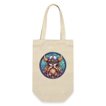 Viking Warrior Round Circle - Gift Bag for Bottles - nature - Front