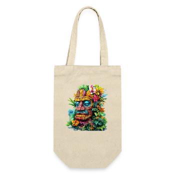 Tropical Floral Tiki Mask Print - Gift Bag for Bottles - nature - Front