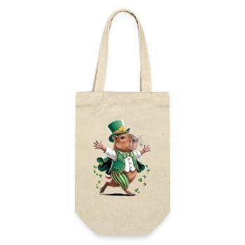 Leprechaun Hamster Festive Print - Gift Bag for Bottles - nature - Front
