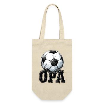 OPA Großvater Fußball - Geschenkbeutel für Flaschen - Natur - Vorne