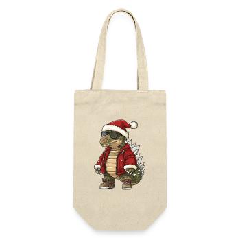 Dinosaur stegosaurus Christmas Winter - Gift Bag for Bottles - nature - Front