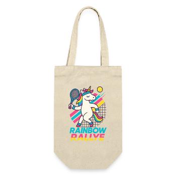 Einhorn Tennis, Rainbow Rallye - Geschenkbeutel für Flaschen - Natur - Vorne