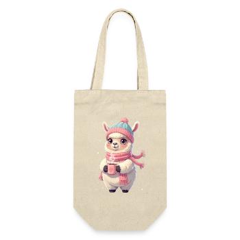 Winter Llama with Tea - Gift Bag for Bottles - nature - Front