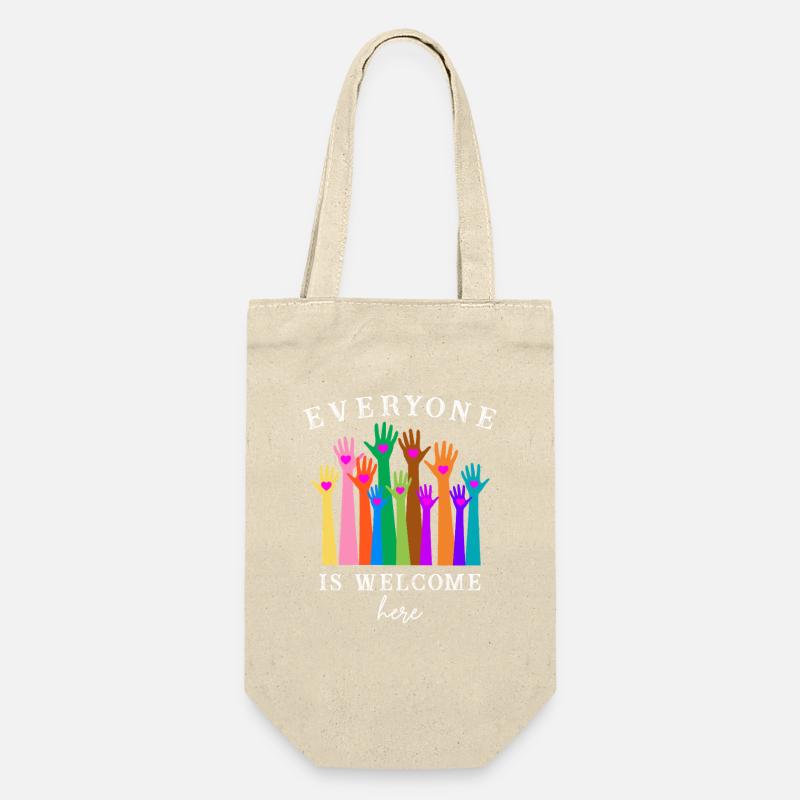 Hier sind alle willkommen - Geschenkbeutel für Flaschen - Natur