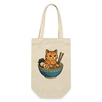 Chat drôle dans un bol de ramen Soupe de nouilles chats - Sac à bouteille - nature - Devant