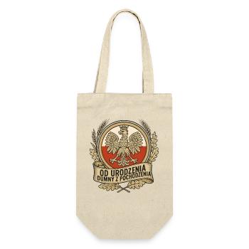 Born Proud Polish Eagle Emblem - Geschenkbeutel für Flaschen - Natur - Vorne