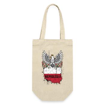 Unabhängiges Polen Weißer Adler-Emblem - Geschenkbeutel für Flaschen - Natur - Vorne