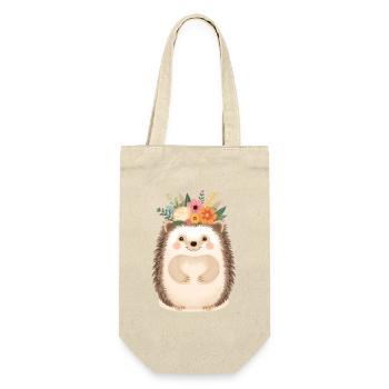 Hérisson en couronne de fleurs : doux ami de la forêt - Sac à bouteille - nature - Devant