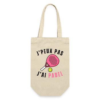 I can't I have padel gift woman - Gift Bag for Bottles - nature - Front