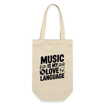 Musik ist meine Liebessprache - Geschenkbeutel für Flaschen - Natur - Vorne