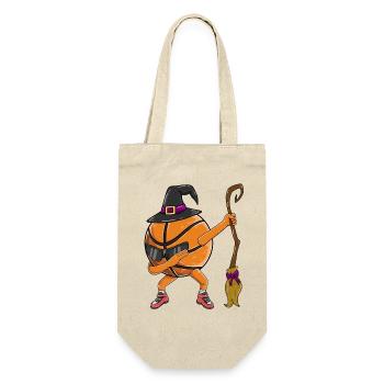 Dabbing Basketball Witch Lustiges Halloween-Sport-Fa - Geschenkbeutel für Flaschen - Natur - Vorne