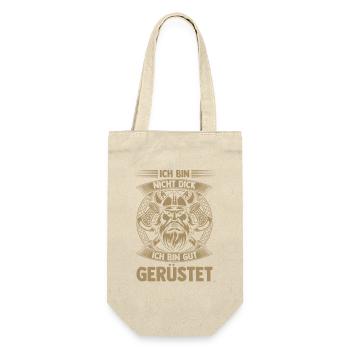 Mittelalter Schildwall Mittelaltermarkt Wikinger - Geschenkbeutel für Flaschen - Natur - Vorne