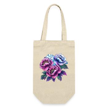Neon Peonies: Bouquet of Flowers - Gift Bag for Bottles - nature - Front