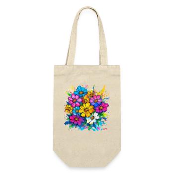 Colored Water Flower Bouquet - Gift Bag for Bottles - nature - Front
