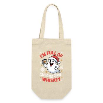 Whiskey-Weihnachtsgeist-Weihnachtsmann - Geschenkbeutel für Flaschen - Natur - Vorne
