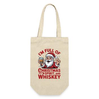 Weihnachts-Whiskey-Weihnachtsgeist - Geschenkbeutel für Flaschen - Natur - Vorne